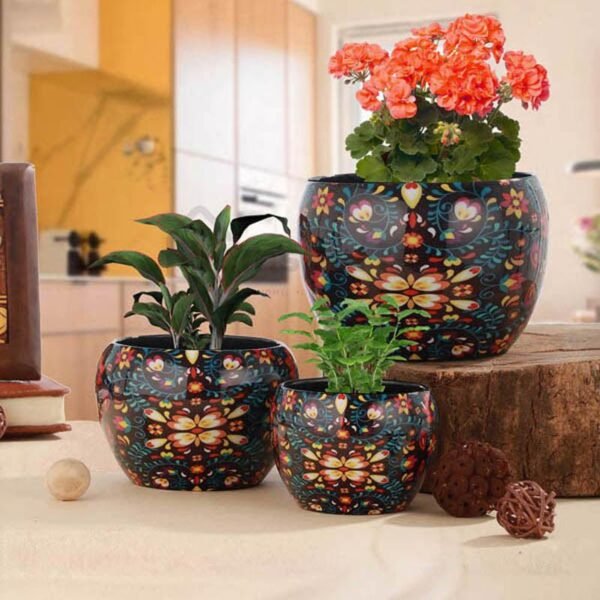 Amidona Ethnic Handcrafted Planter - Set Of Three